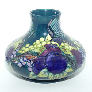 Moorcroft Finches 32/10 vase (Blue/Green)