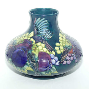 Moorcroft Finches 32/10 vase (Blue/Green)