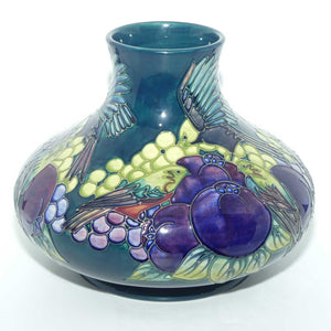 Moorcroft Finches 32/10 vase (Blue/Green)