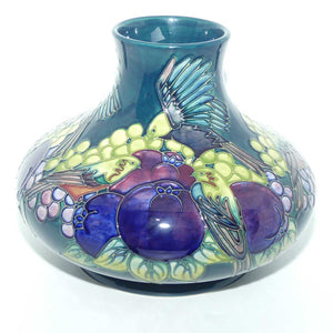 Moorcroft Finches 32/10 vase (Blue/Green)