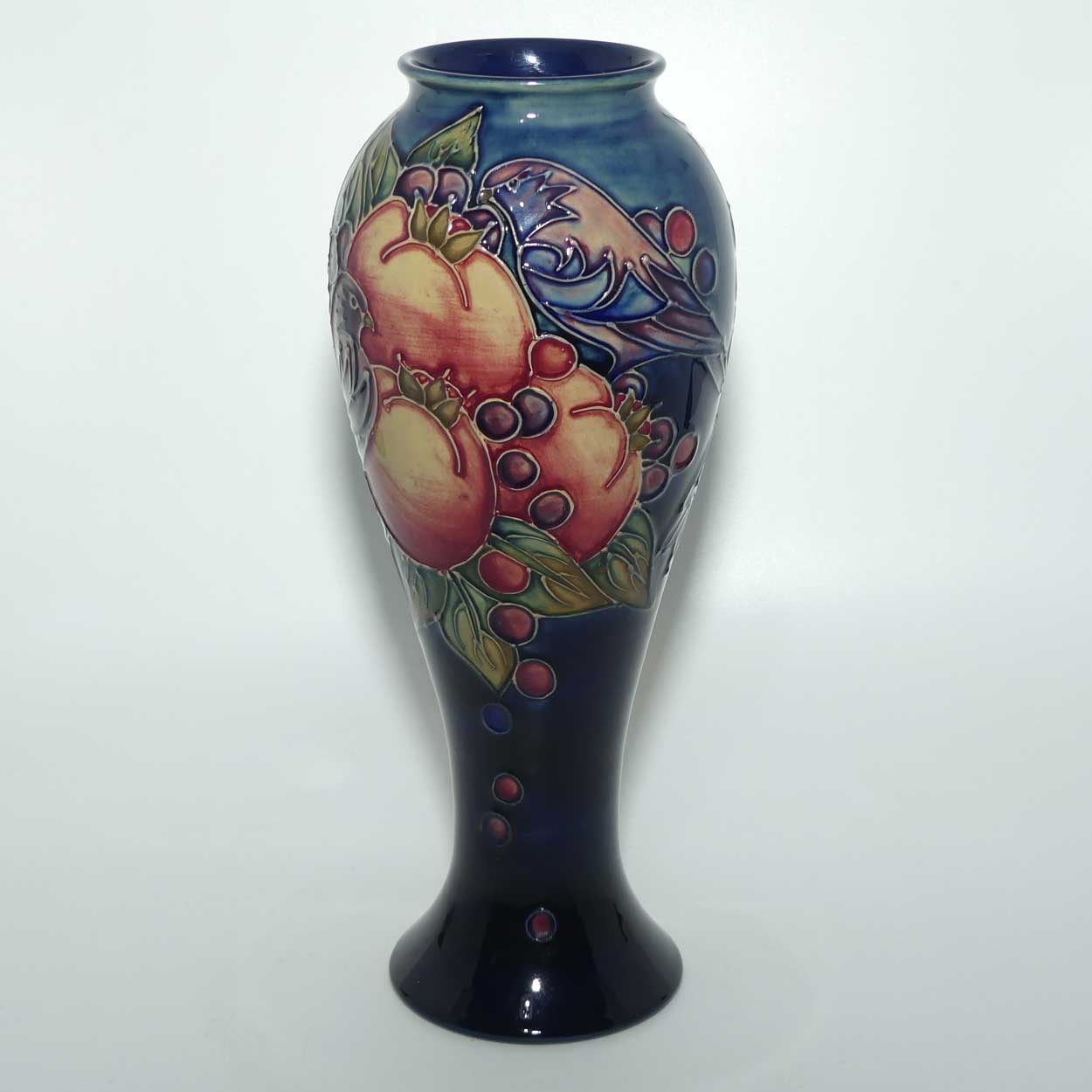 Moorcroft Finches (Blue) 75/10 vase #1