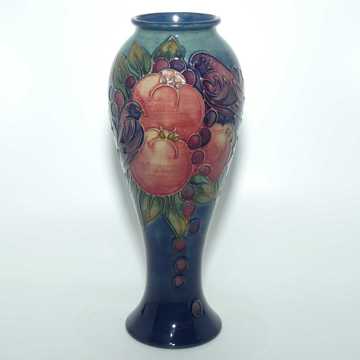 Moorcroft Finches (Blue) 75/10 vase #2