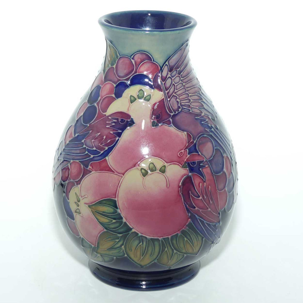 Moorcroft Finches 7/7 vase (Blue; #2)