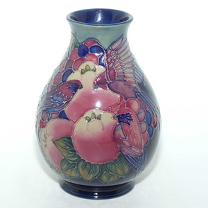 Moorcroft Finches 7/7 vase (Blue; #2)