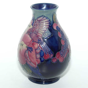 Moorcroft Finches 7/7 vase (Blue; #2)