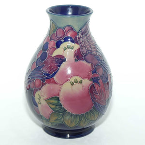 Moorcroft Finches 7/7 vase (Blue; #2)