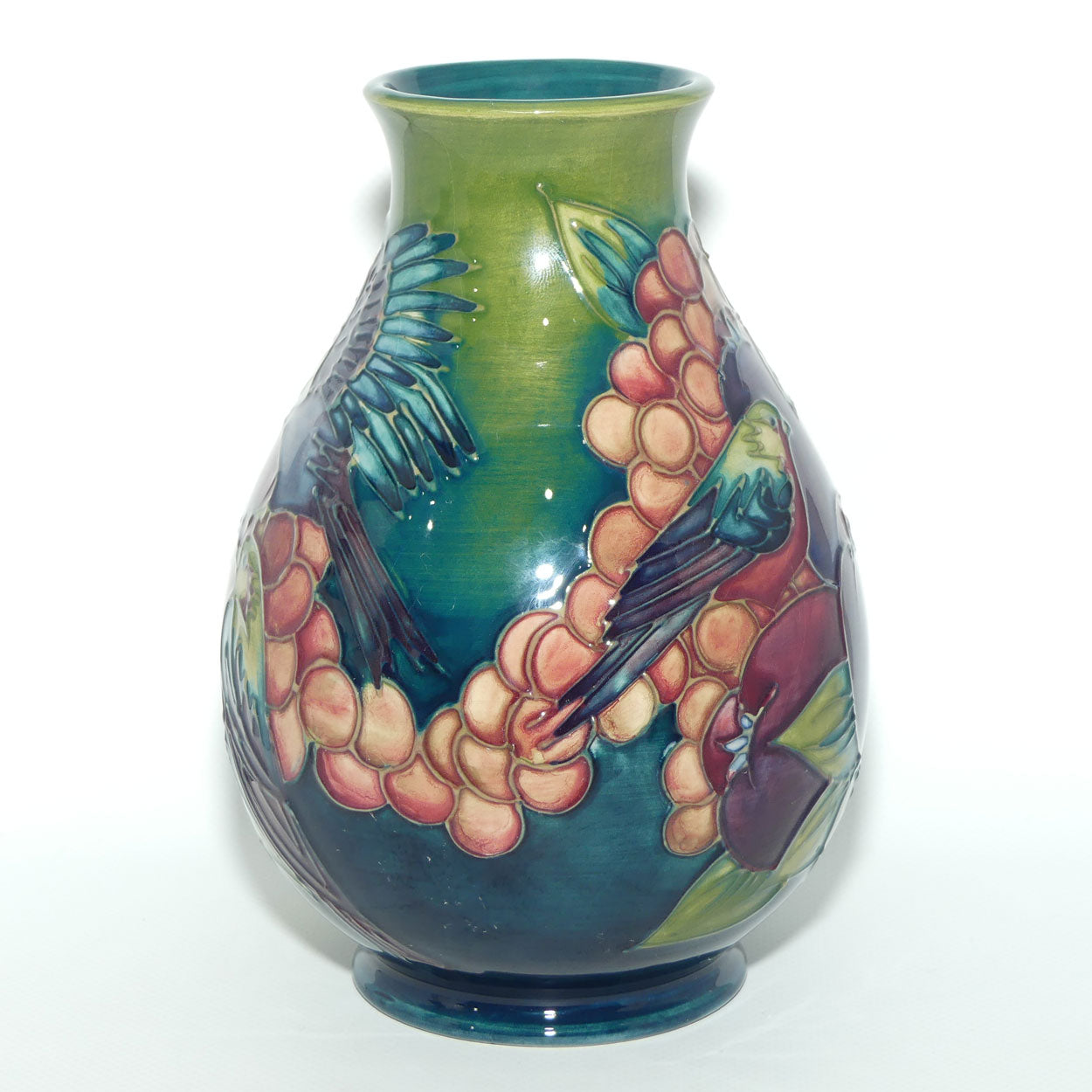 Moorcroft Finches 7/7 vase | Green