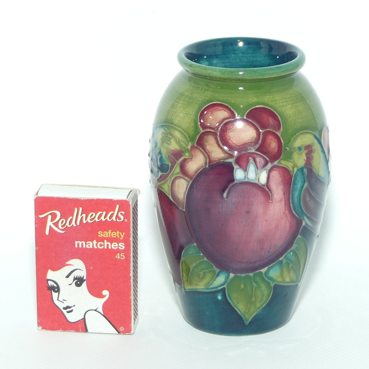 Moorcroft Finches small vase | Green | #1