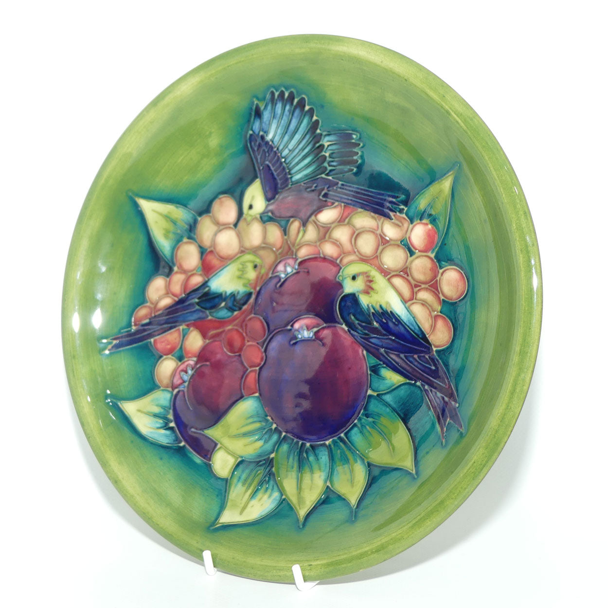 Moorcroft Finches plate | Green | Shape 783/10