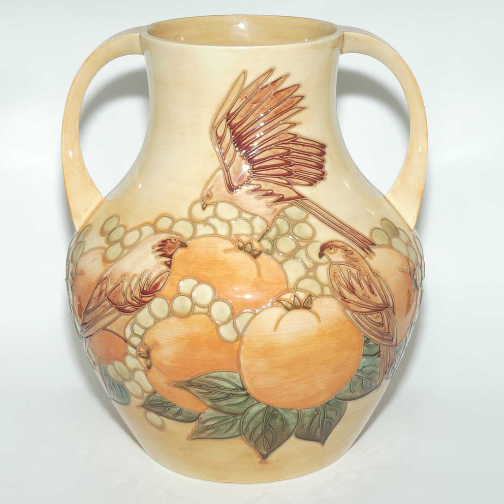 Moorcroft Finches Autumn 5/13 handled vase