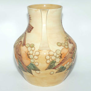 Moorcroft Finches Autumn 5/13 handled vase