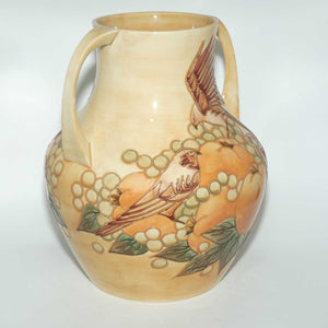 Moorcroft Finches Autumn 5/13 handled vase