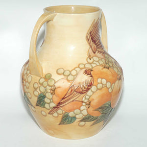 Moorcroft Finches Autumn 5/13 handled vase