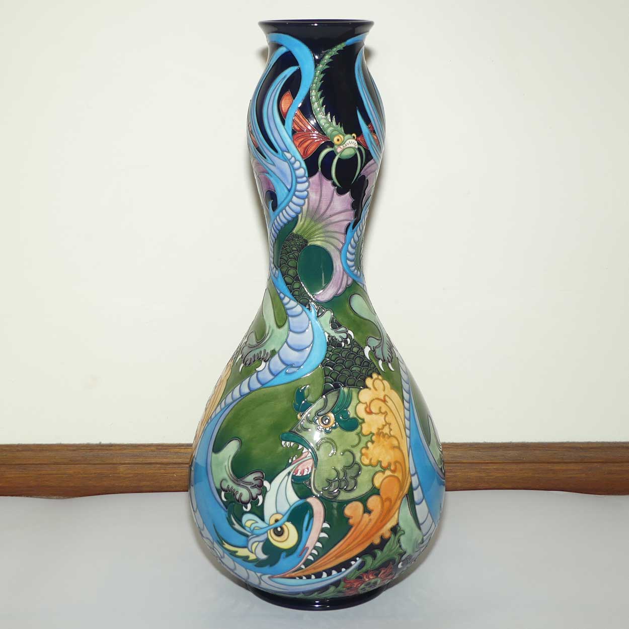 Moorcroft Fire and Water vase | Prestige Double Gourd shape | LE 5/50