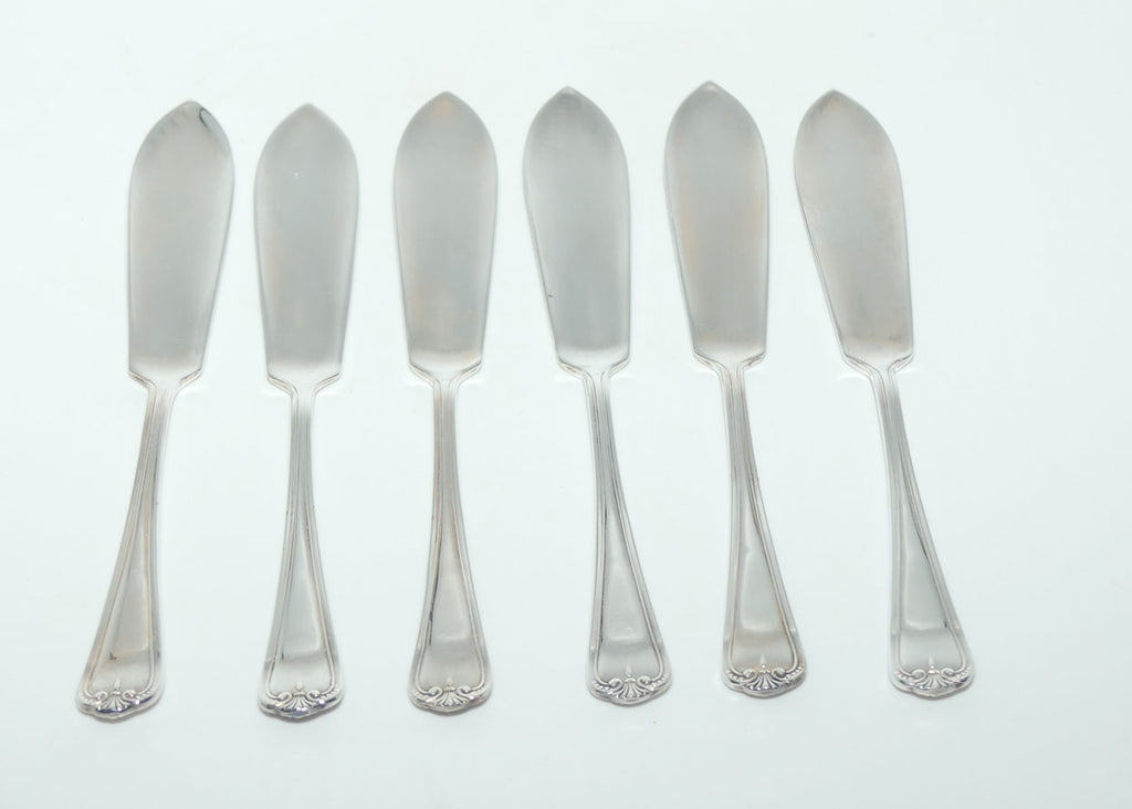 Rodd EPNS A1 Silver Plated set of 6 Fish Slices | Fish Eaters