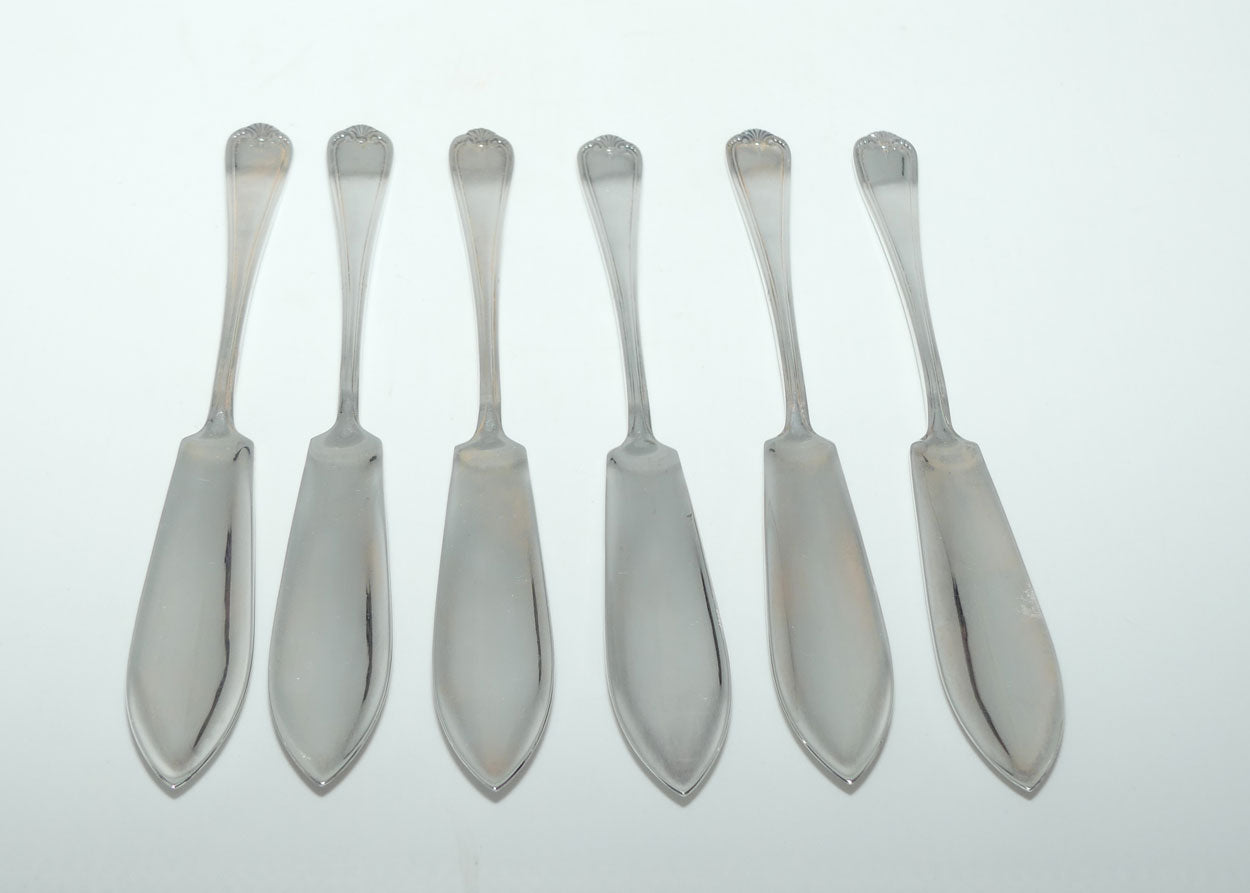 Rodd EPNS A1 Silver Plated set of 6 Fish Slices | Fish Eaters