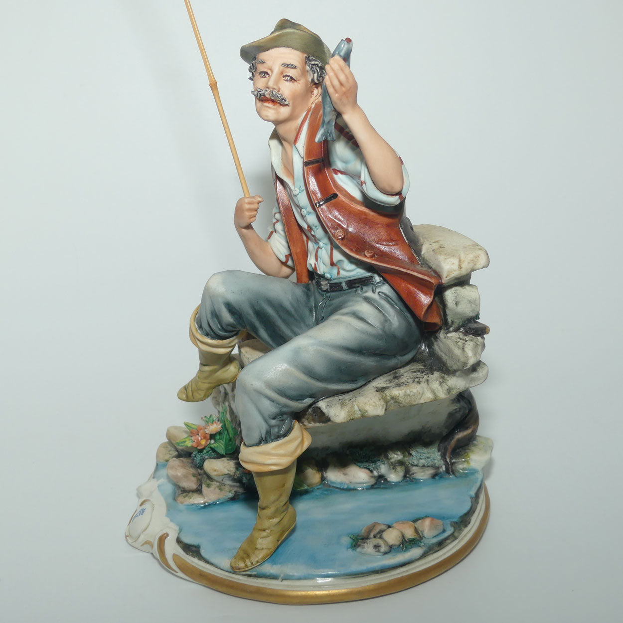 LAN Madea by Rori Porcellane CapoDimonte Italy figure Fisherman