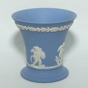 Wedgwood Jasper | White on Pale Blue | Flaired and Footed Cherub vase