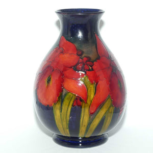 Walter Moorcroft Flambe Orchid on Blue Ground 7/9 vase