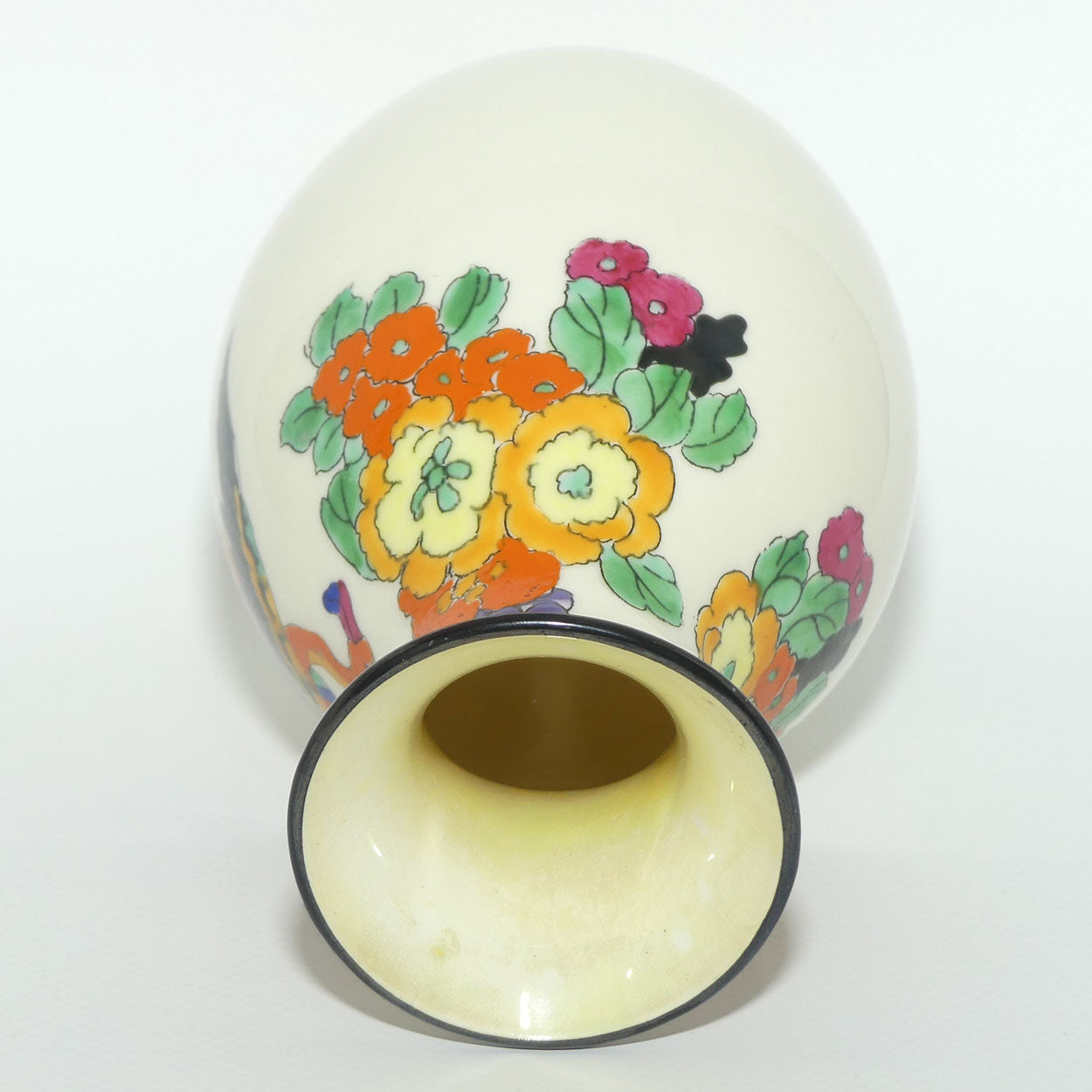 Royal Doulton hand enamelled Mandarin ware | Flamingo vase by Robert Allen | RA307