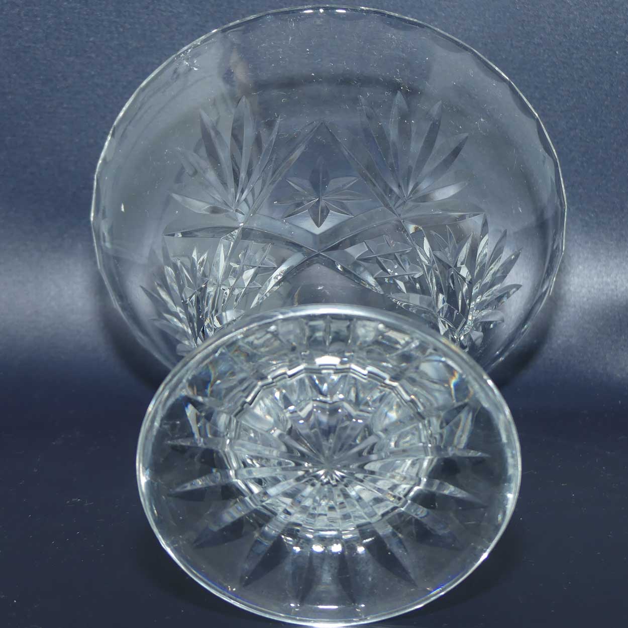 Small Flared Mouth star cut crystal vase