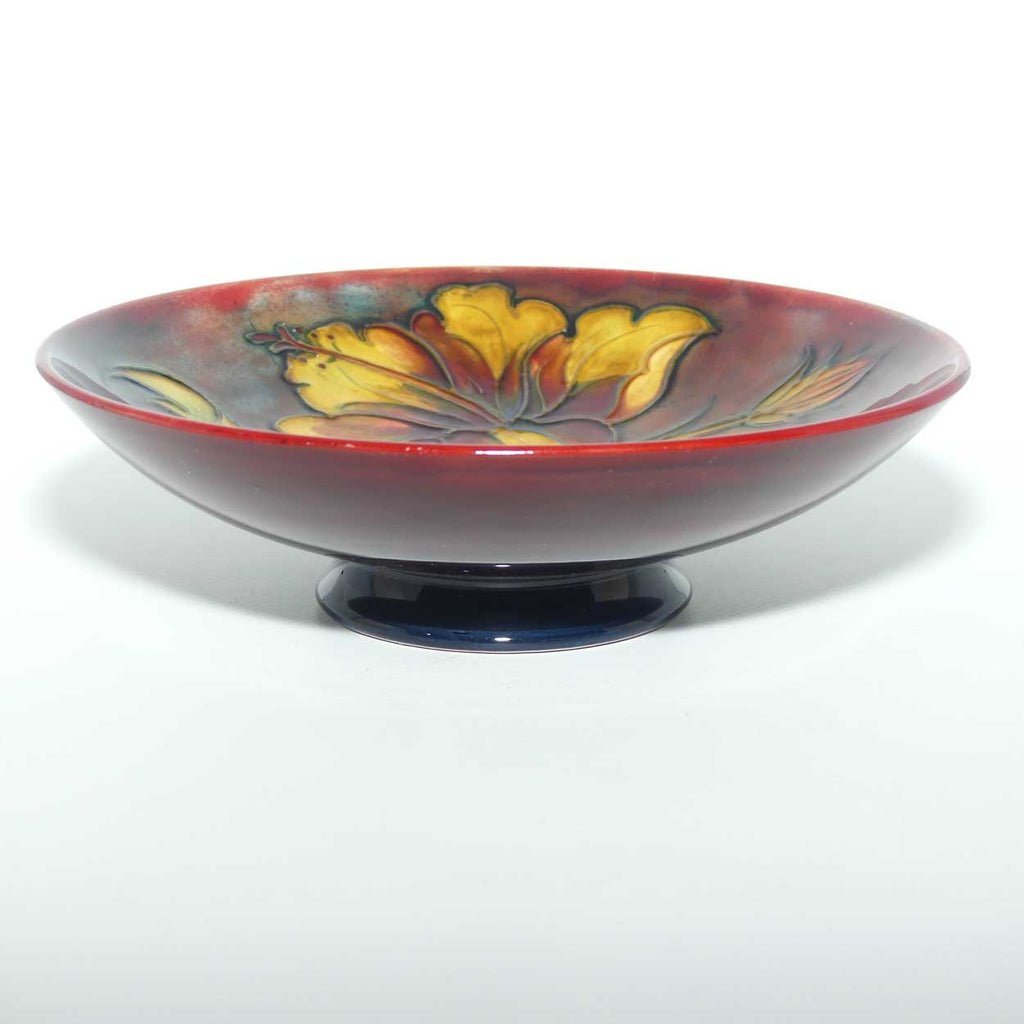 Walter Moorcroft Flambe Hibiscus footed bowl