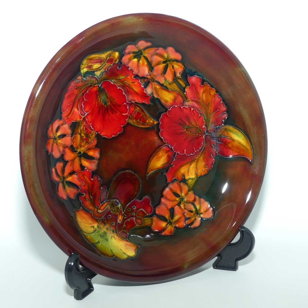 Walter Moorcroft Flambe Orchid shallow bowl (#1)