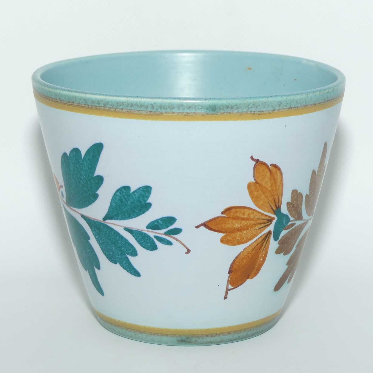 Gouda Pottery Holland Flora pattern small planter | Aqua interior