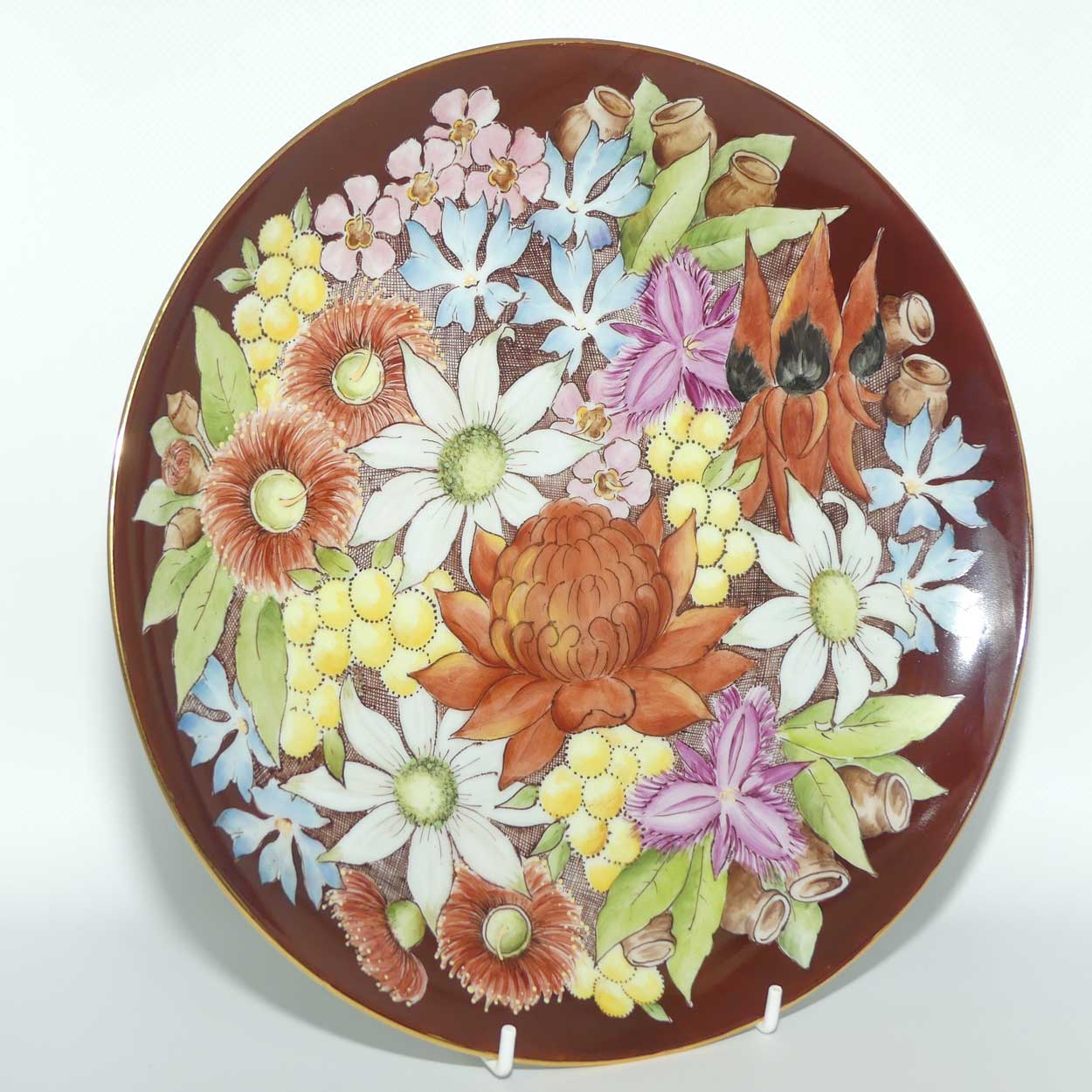 Australian China Painting | Australian Flora plate by Trixie Emery