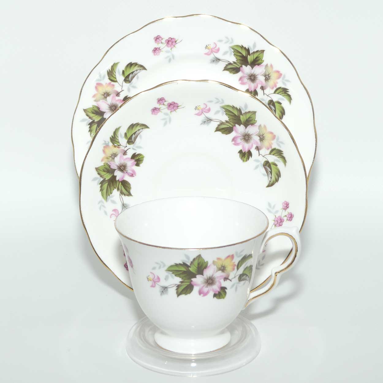 Queen Anne Bone China Pretty Floral pattern trio