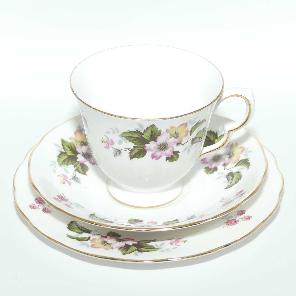 Queen Anne Bone China Pretty Floral pattern trio