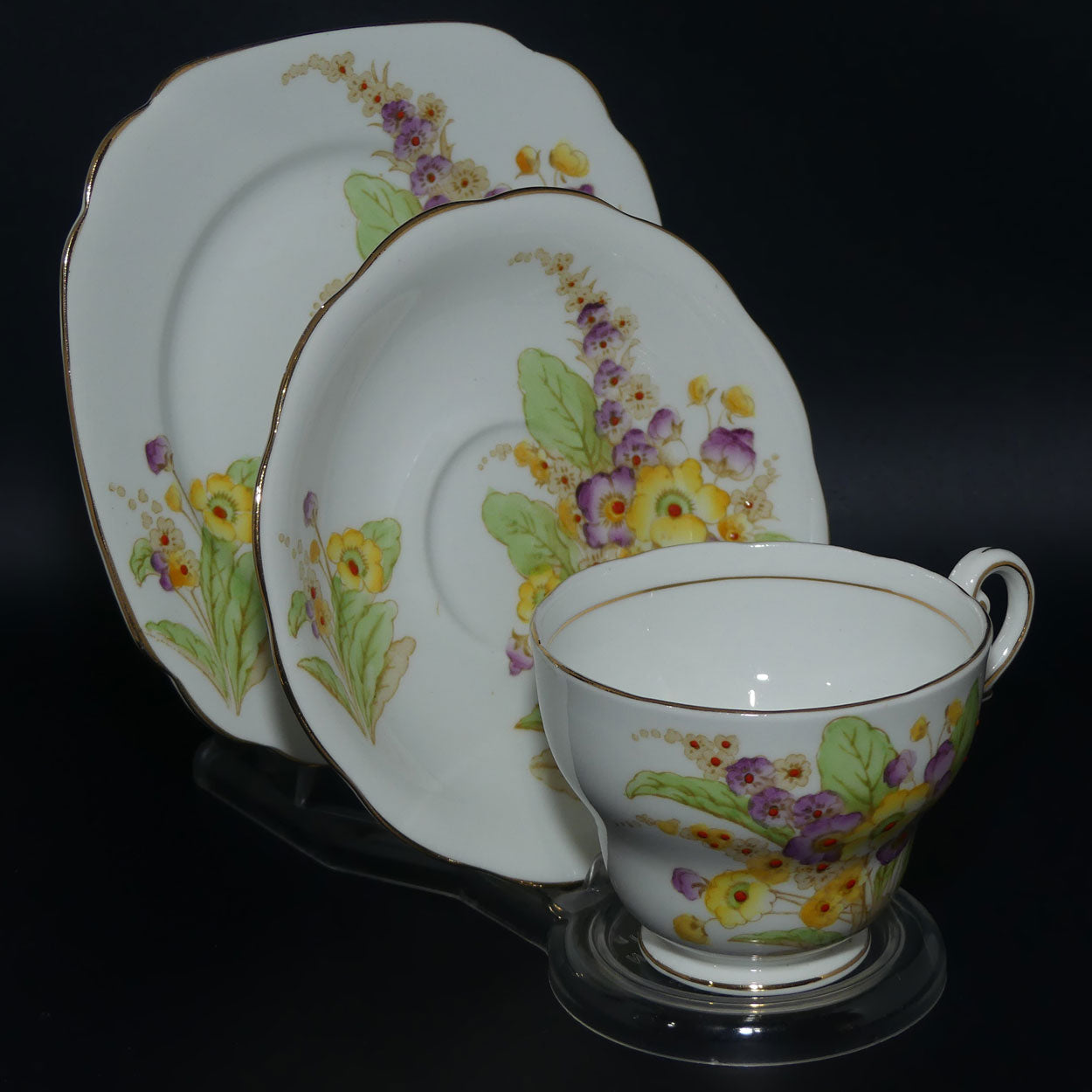 Royal Standard Floral trio | Pattern 809 | Hand Enamelled detail