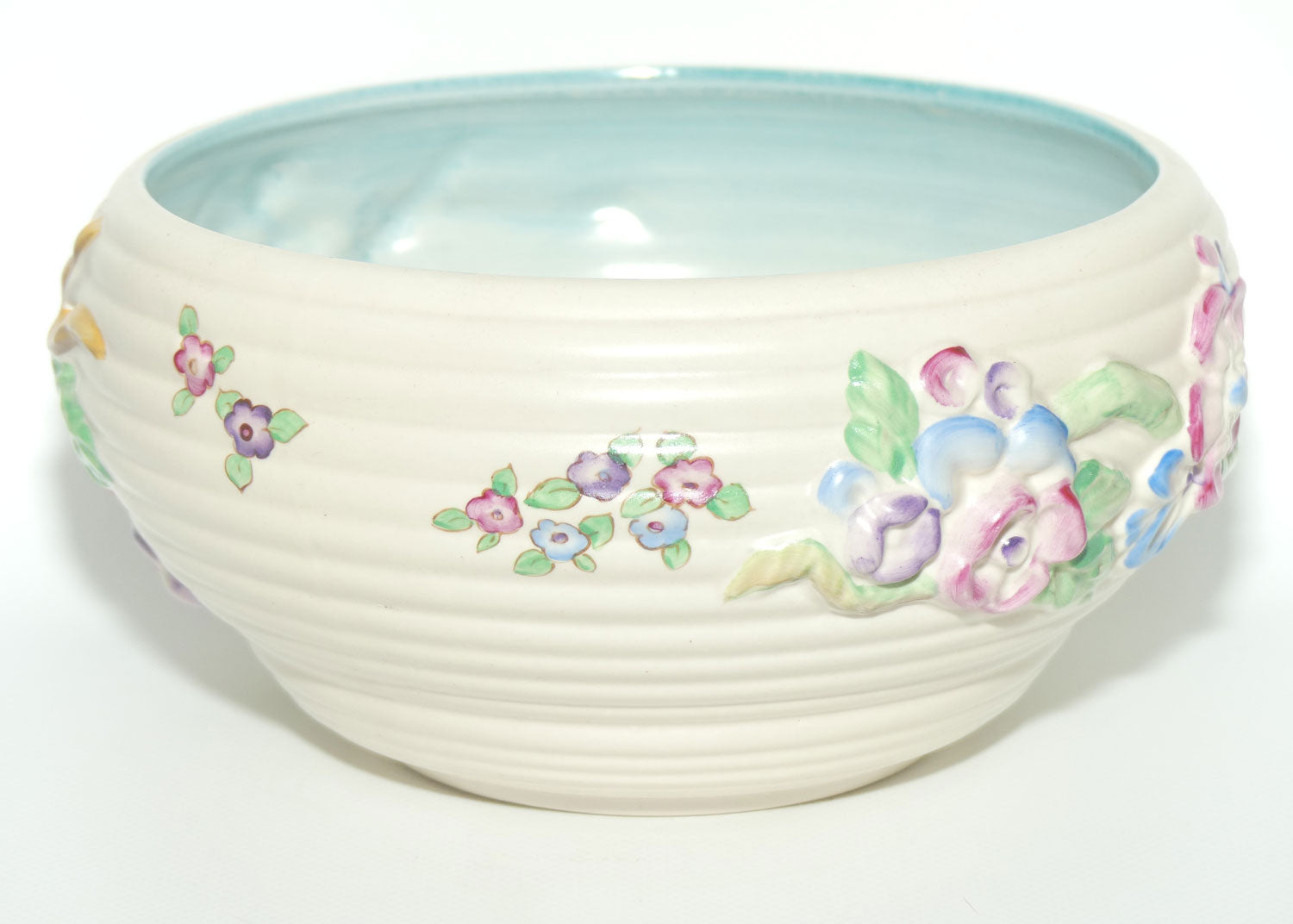 Clarice Cliff Newport Pottery large low relief My Garden bowl