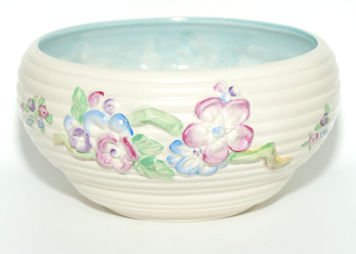 Clarice Cliff Newport Pottery large low relief My Garden bowl