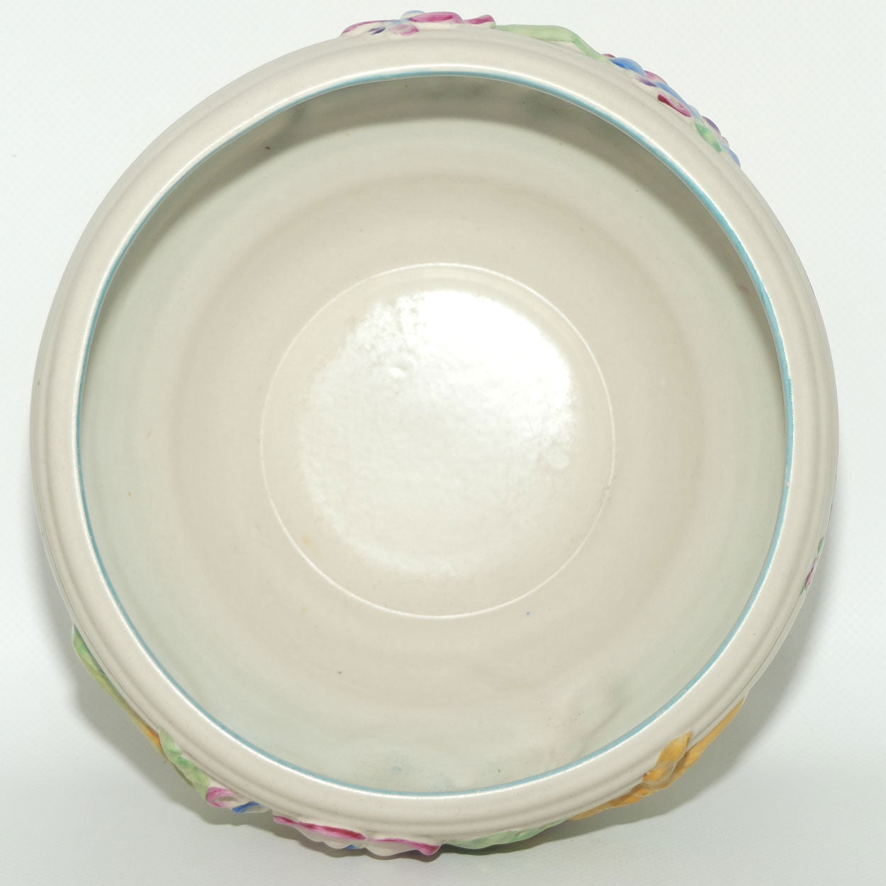 Clarice Cliff Newport Pottery large low relief My Garden bowl