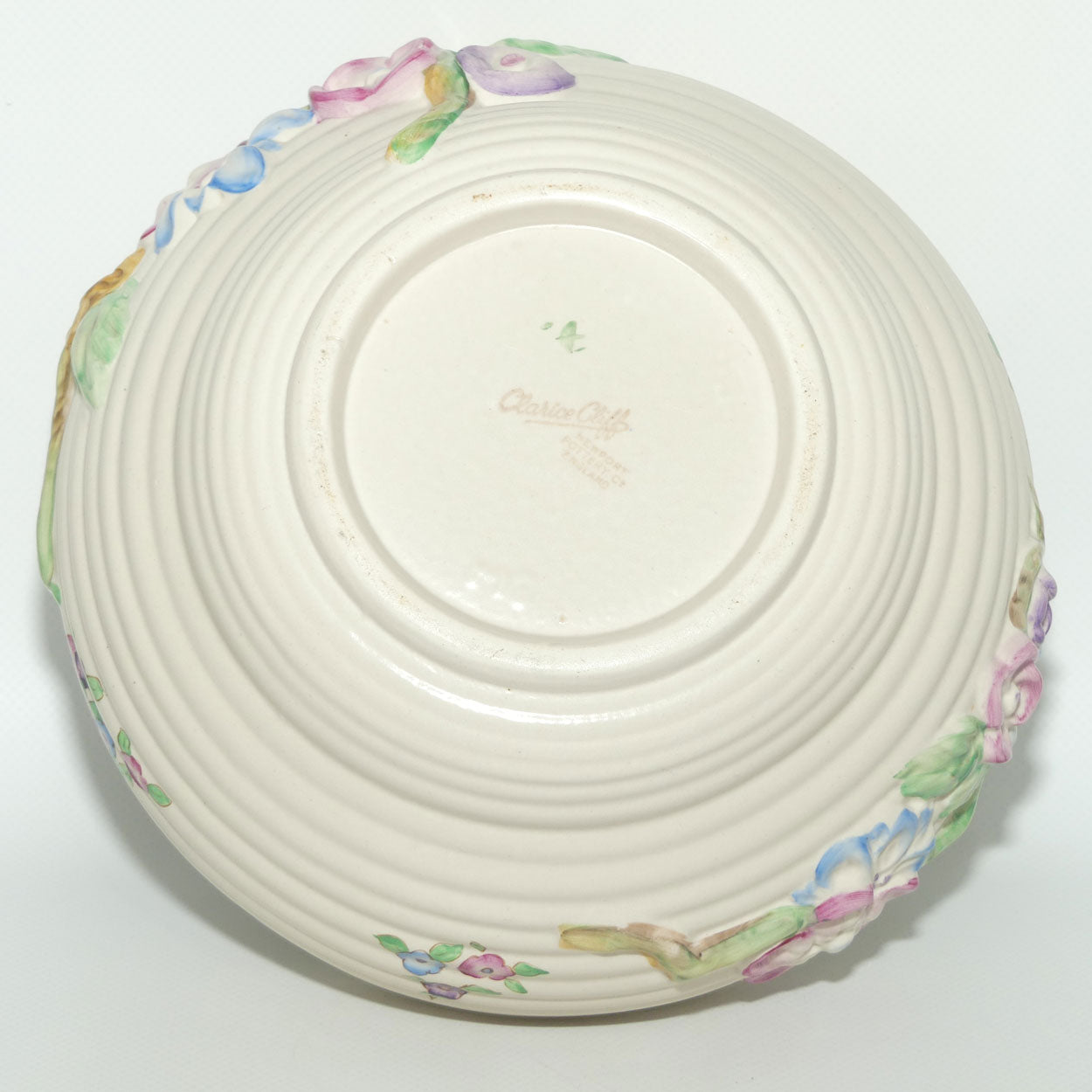 Clarice Cliff Newport Pottery large low relief My Garden bowl