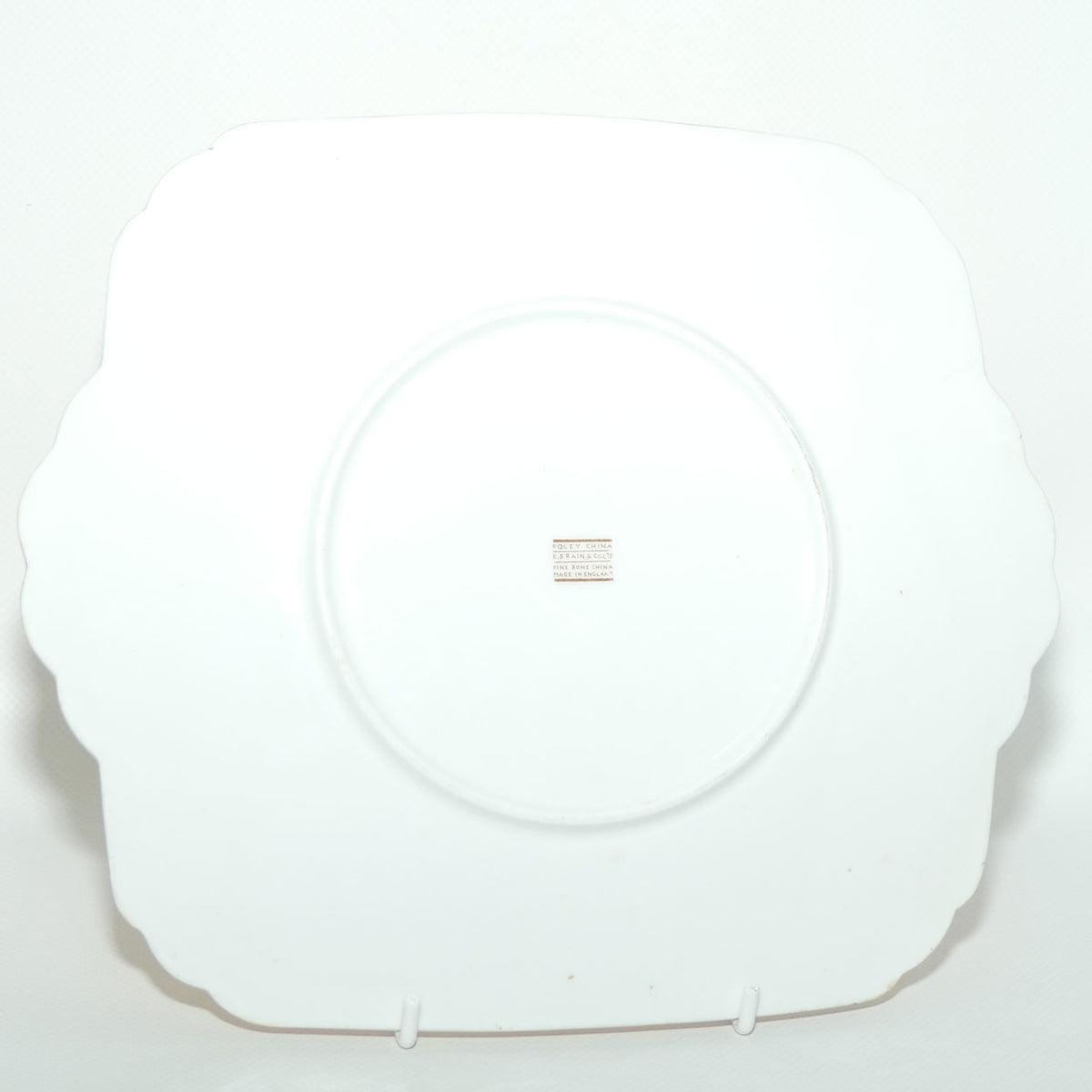 Foley Bone China Floral tab handle cake plate | Apricot border