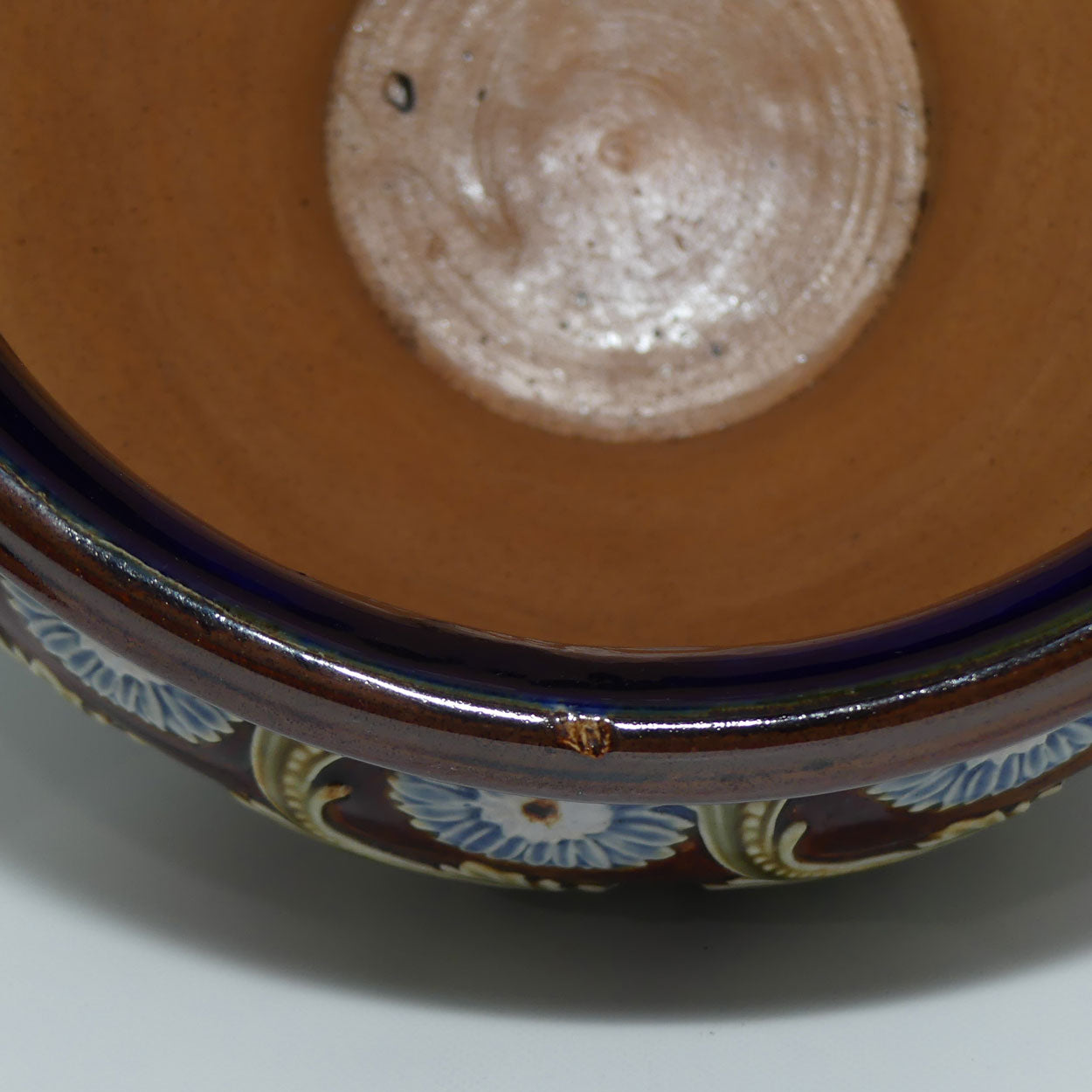 Doulton Lambeth Stoneware jardiniere | Scrolled Floral decoration