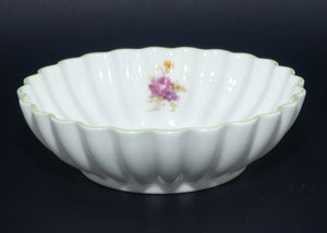 Shelley Fluted shape Floral pattern pin dish | Green trim