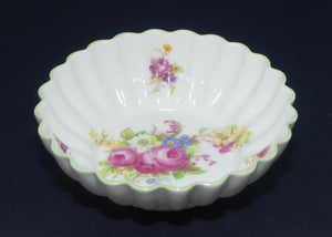 Shelley Fluted shape Floral pattern pin dish | Green trim