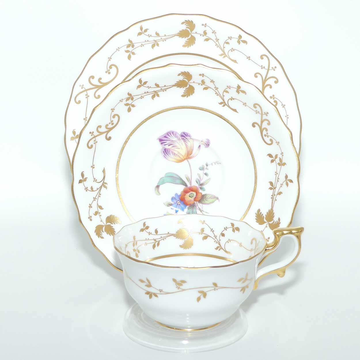 Spode Copeland 1820s pattern floral trio