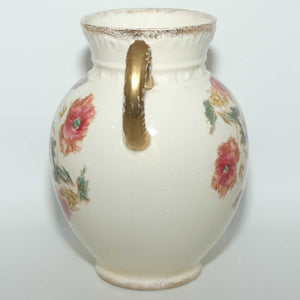 S Fielding & Co Blush Ware twin handle floral decorated vase | Poppies