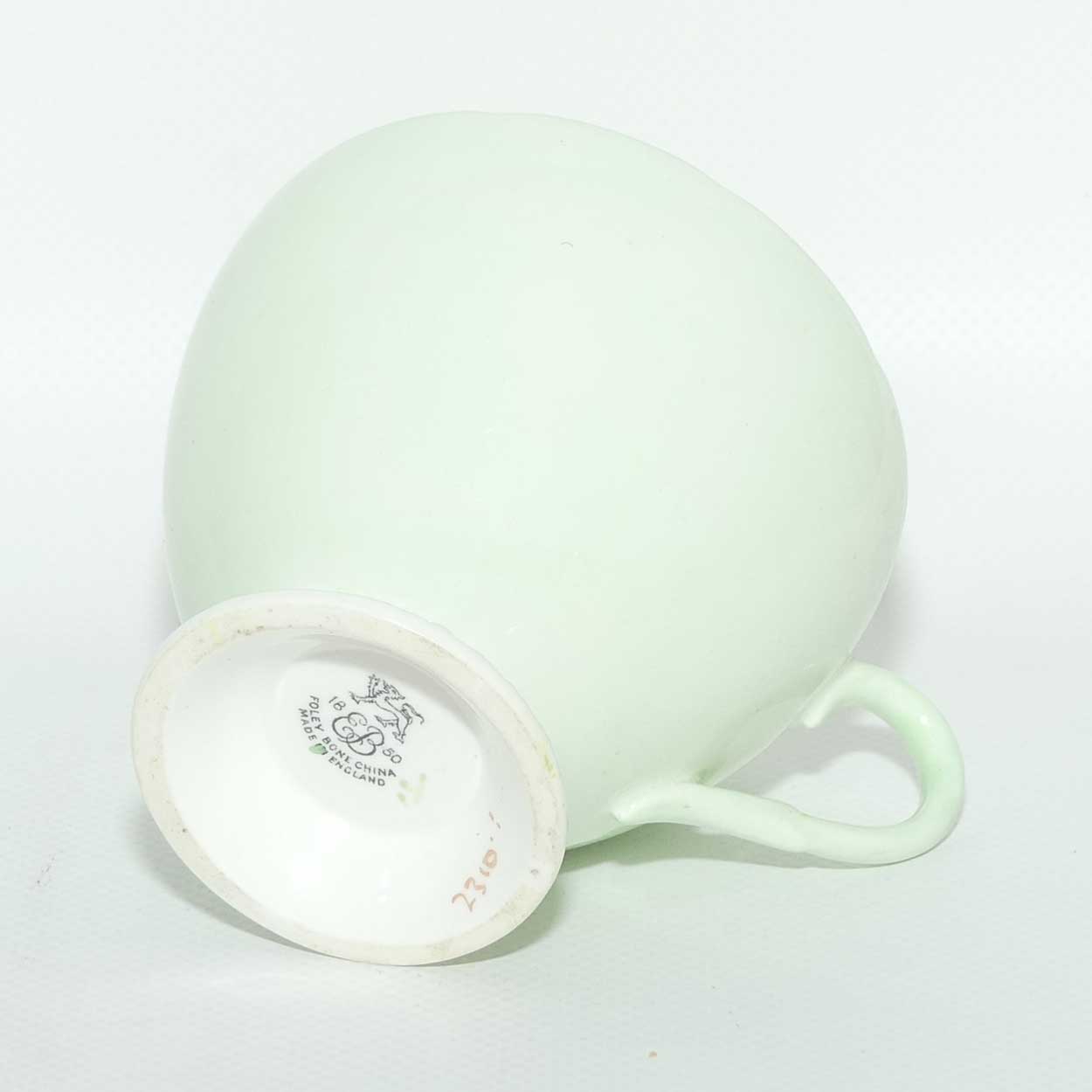 EB Foley Bone China Floral Spray trio | Light Green exterior | Yellow interior