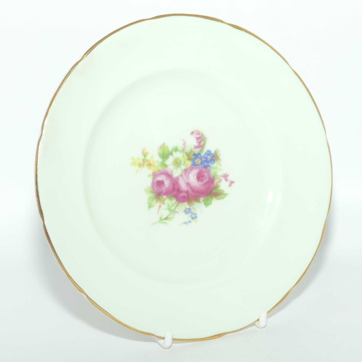 EB Foley Bone China Floral Spray trio | Light Green exterior | Yellow interior