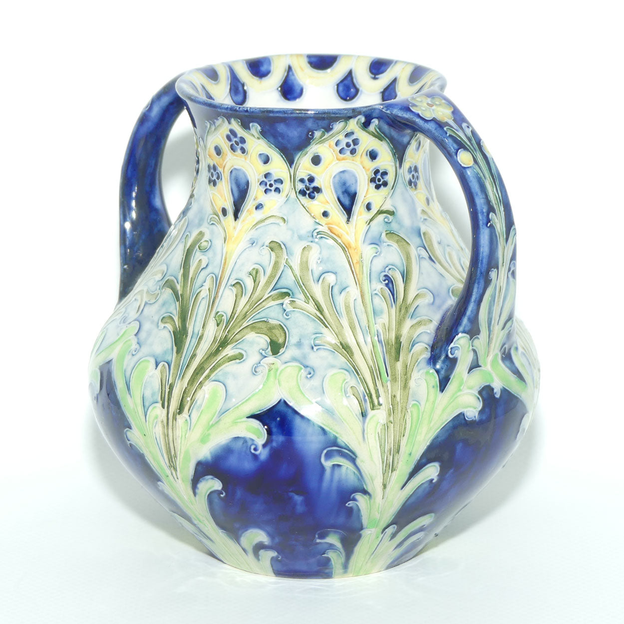 James MacIntyre & Co William Moorcroft Florian Feather and Daisy twin handle vase | M1695