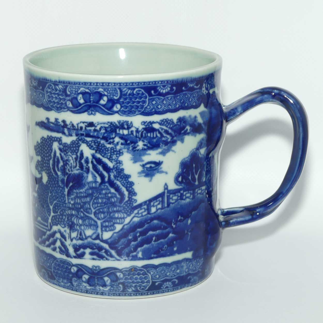 Victoria Ironstone | Antique style Flow Blue tankard | #1