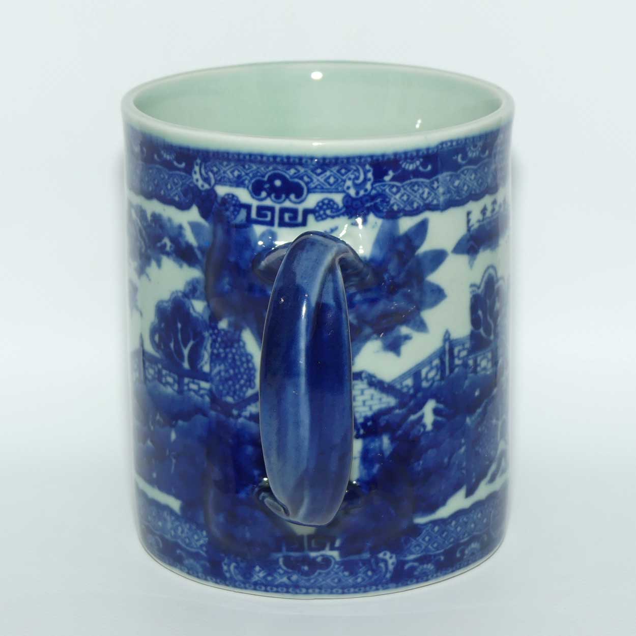 Victoria Ironstone | Antique style Flow Blue tankard | #1