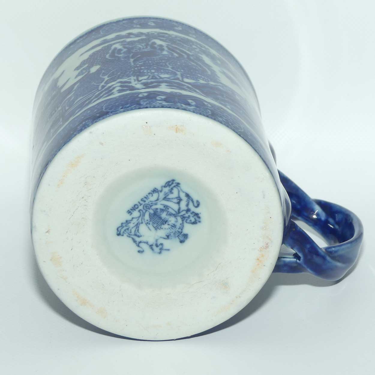 Victoria Ironstone | Antique style Flow Blue tankard | #1