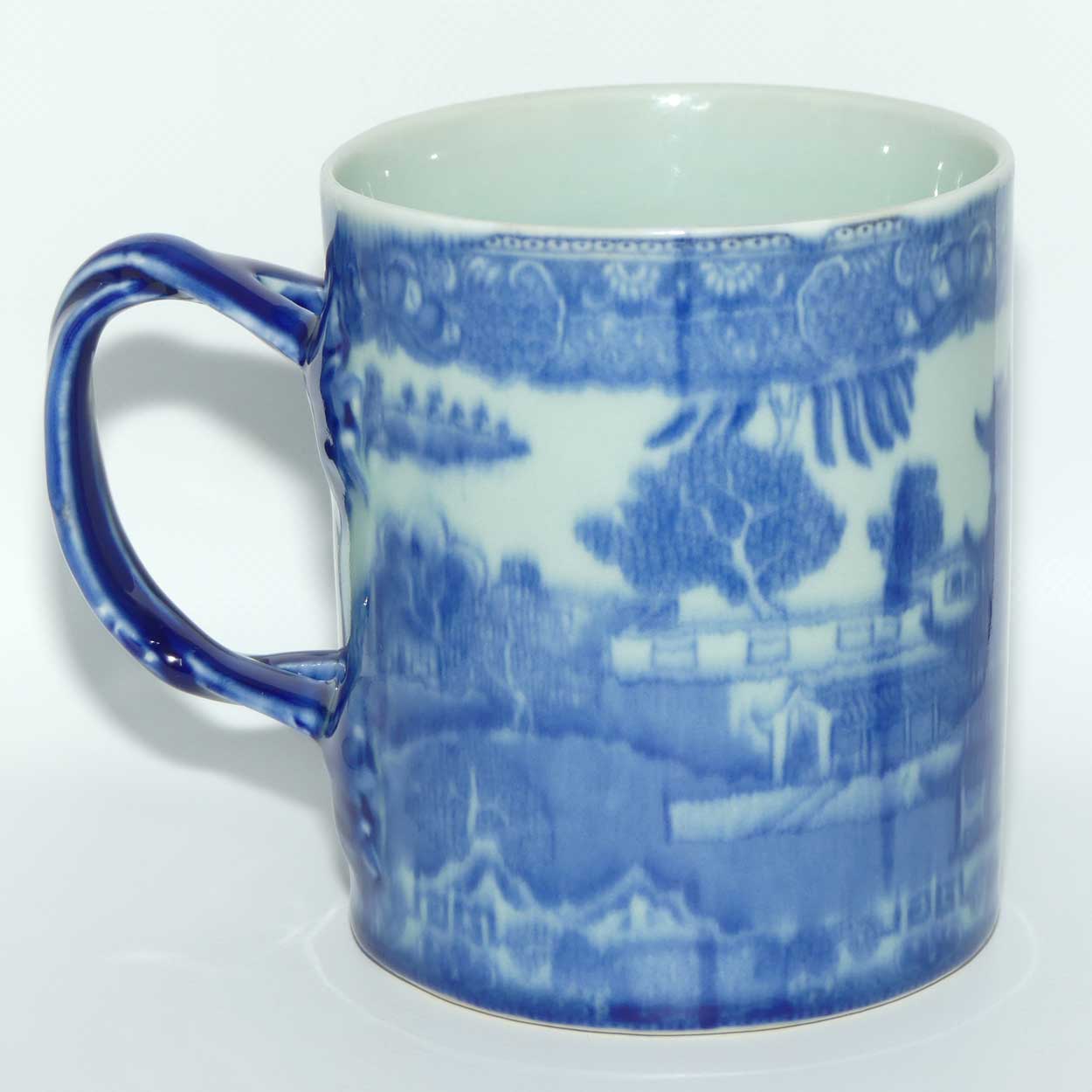 Victoria Ironstone | Antique style Flow Blue Willow pattern tankard | #2