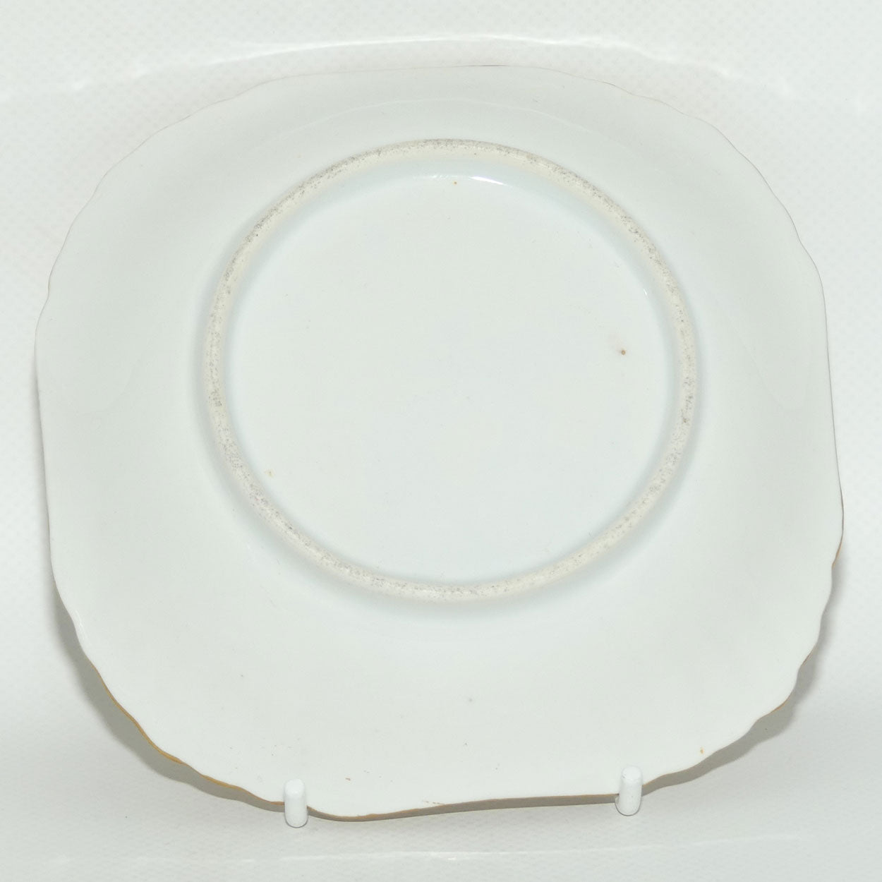 Early Australian China Painted gilt border square bowl decorated with Azalea | #1 | by Ethel L Thomas 1907